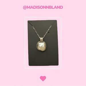 Handcrafted Silver Pearl Pendant Necklace